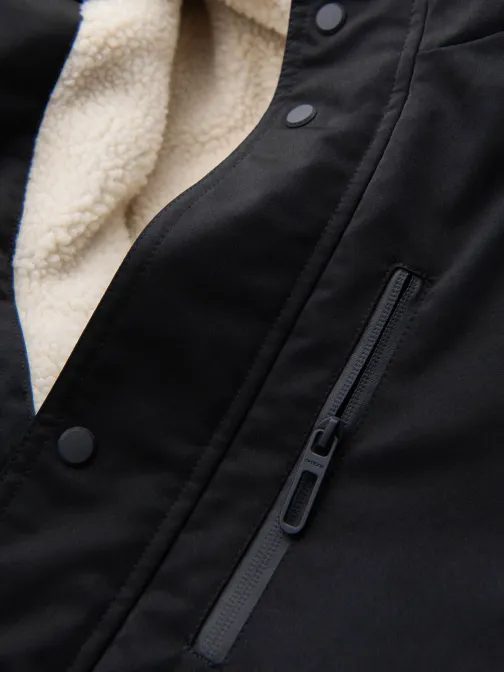 Trendi fekete téli parka kabát V4 JALJ-0181
