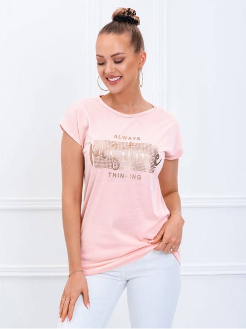 Divatos barack színű női póló lenyomattal SLR023