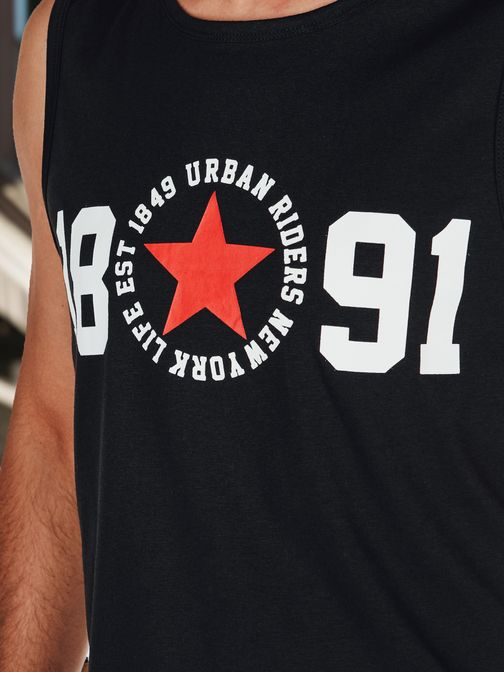 Eredeti fekete férfi tank top nyomtatással