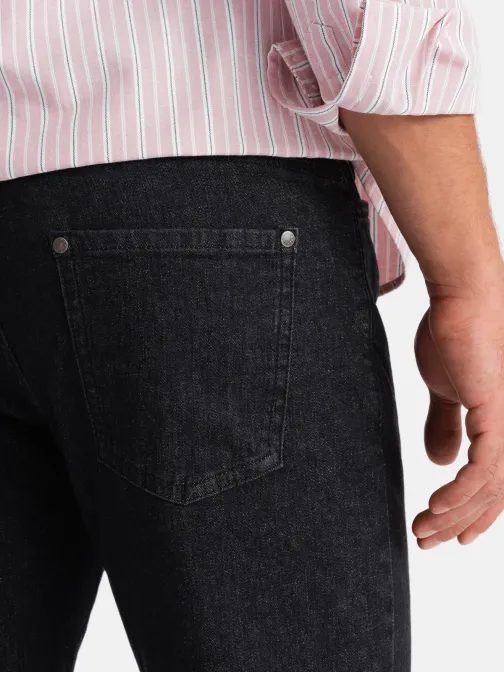 Divatos fekete férfi farmernadrág V2 PADP-0152