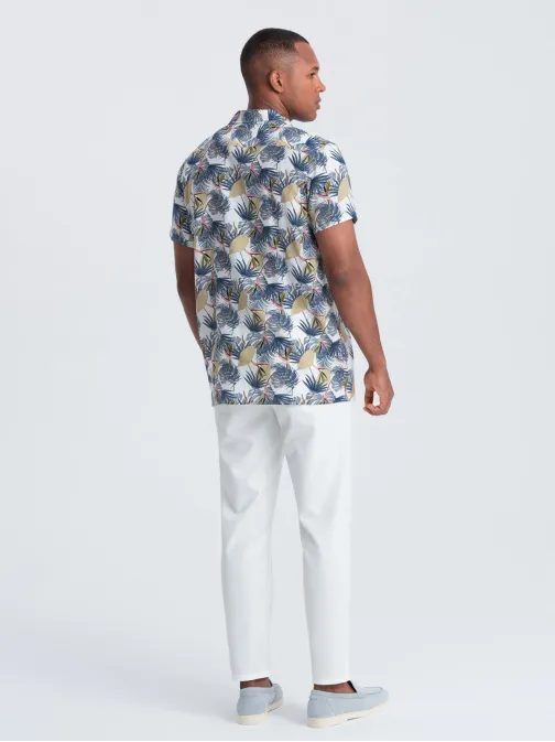 Mintás fehír nyári ing V7 SHPS-0113