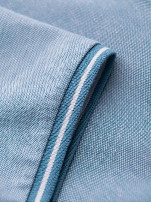 Kék póló ing kontrasztos gallérral V3 POSS-0109