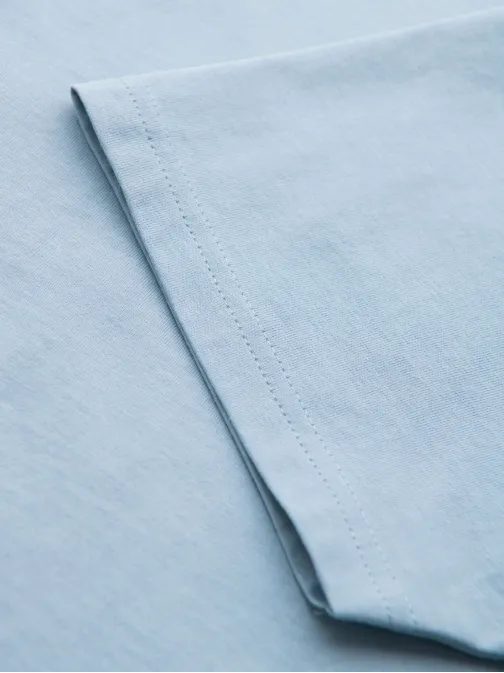 Basic világoskék pamut póló kerek nyakkal V19 TSBS-0236