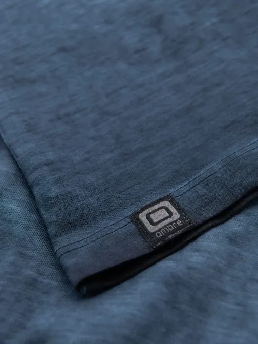 Sötétkék férfi póló kimosott mintával V7 TSWT-0242