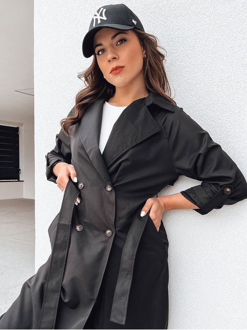 Divatos sötét szürke vékony női kabát Bincia