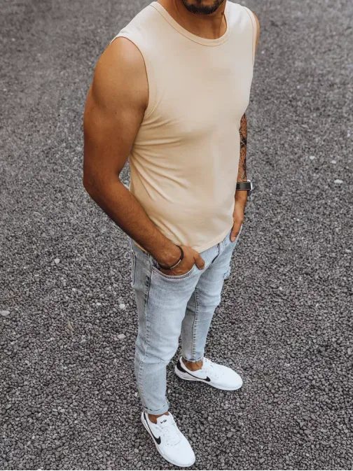 Klasszikus tank top bézs színben