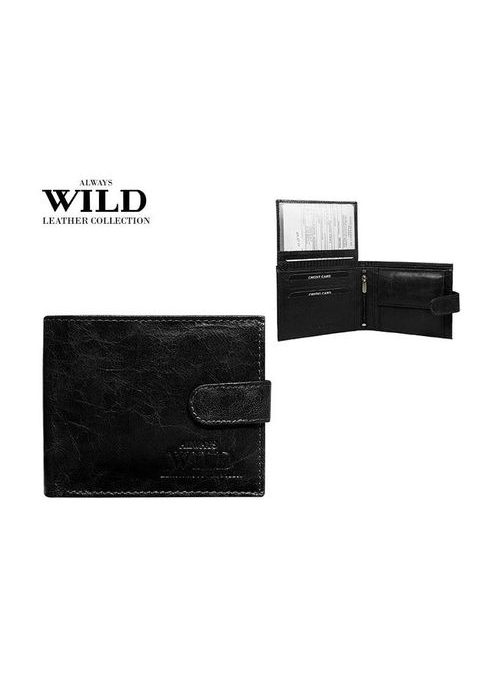 Fekete bőr pénztárca Wild