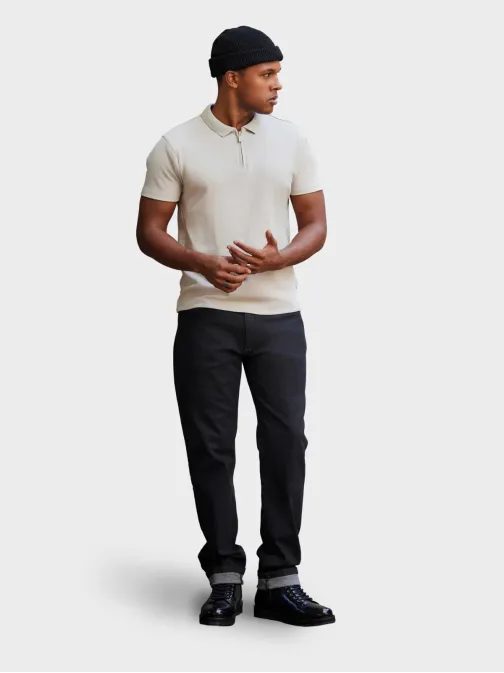 Krémszínű pólóing dekoratív cipzárral V3 POSS-0109