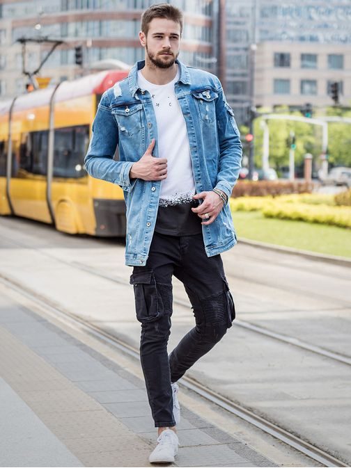 Halvány kék hosszított farmer dzseki OTANTIK 474K