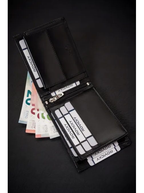 Férfi fekete bőr pénztárca RV