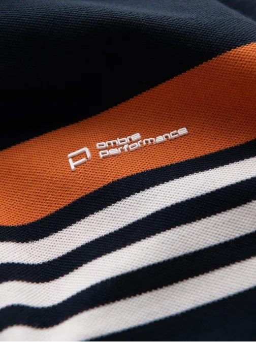 Vonzó sötét kék galléros póló V1 POSS-0127