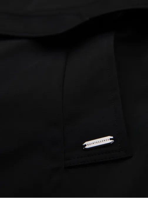 Modern fekete férfi trench kabát V2 COSC-0126