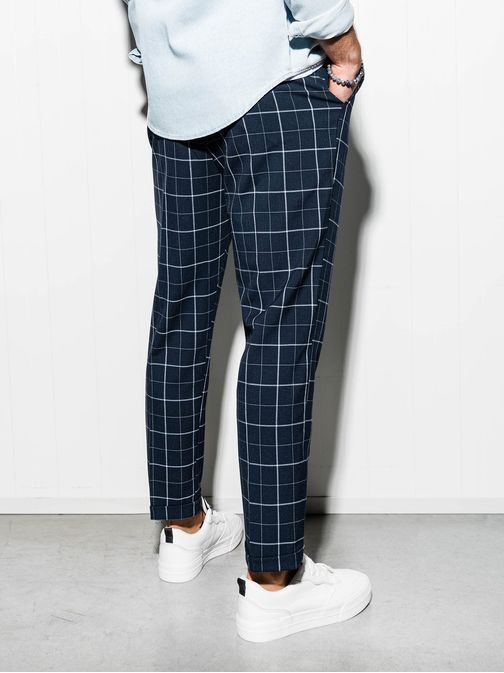 Sötét kék kockás mintás nadrág p884