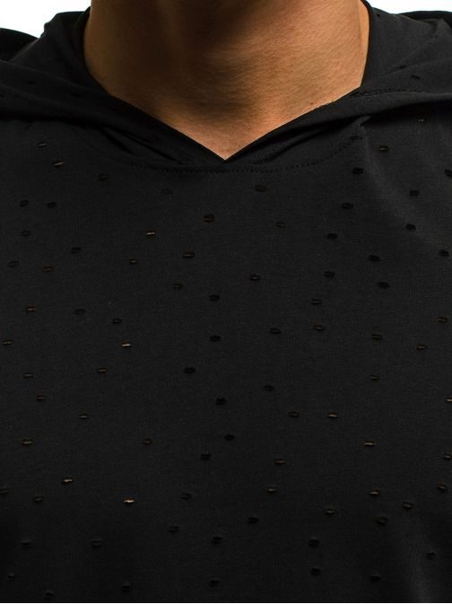 Fekete apró lyukacsos kapucnis atléta O/2647