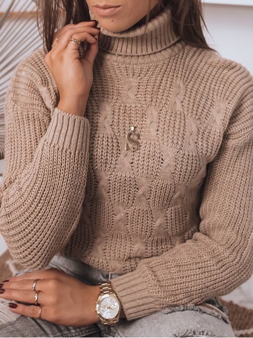 Kapucsínó színű női pulóver eredeti kivitelben Auri