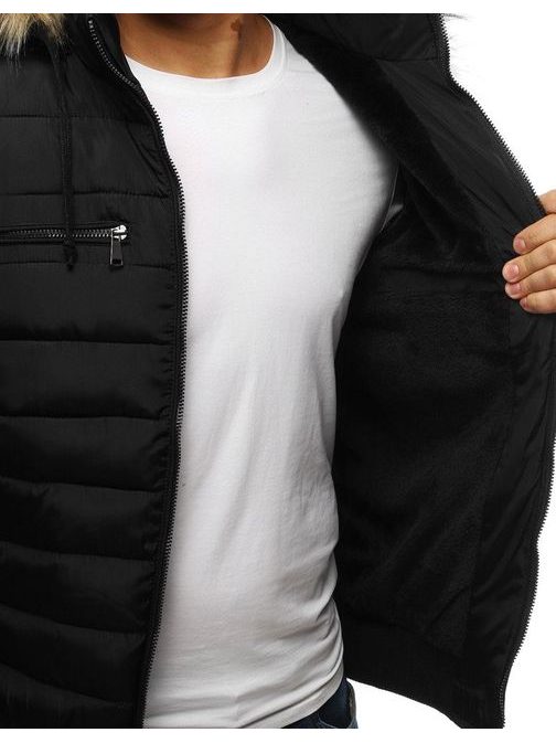 Trendi fekete téli dzseki