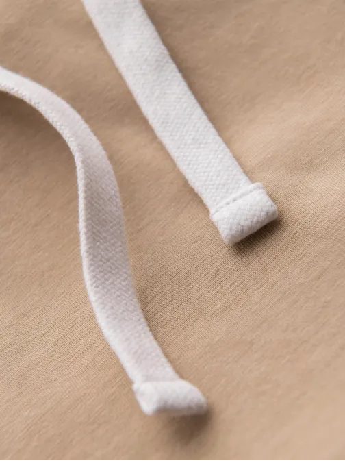 Egyedi bézs színű kapucnis póló V5 TSCT-0256