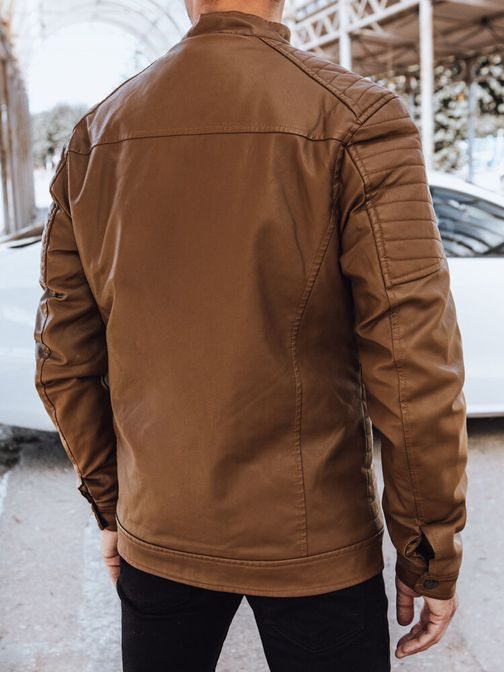 Trendi barna műbőrdzseki