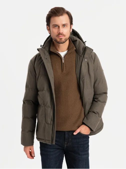 Időtlen steppelt oliva férfi dzseki V4 JAHP-0203