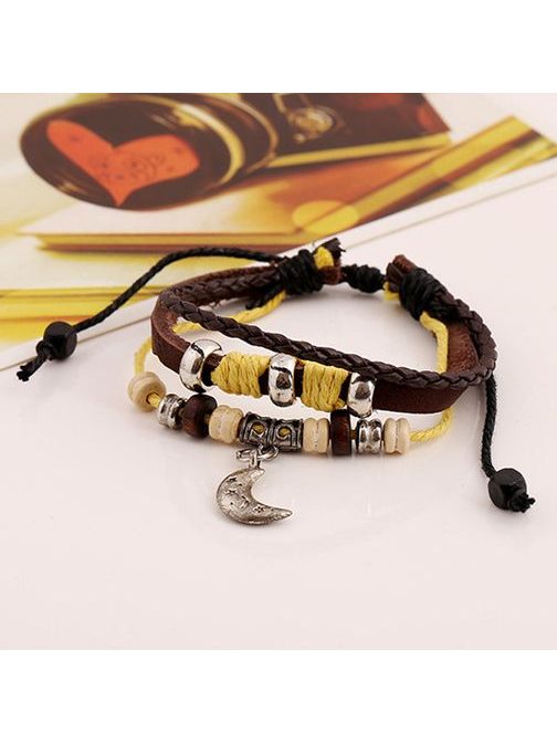 Férfi karkötő sárga kivitelben holddal