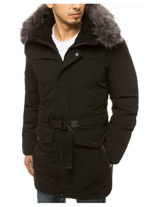 Egyedi fekete téli parka kabát