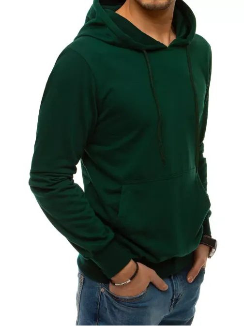 Kényelmes zöld kapucnis pulóver