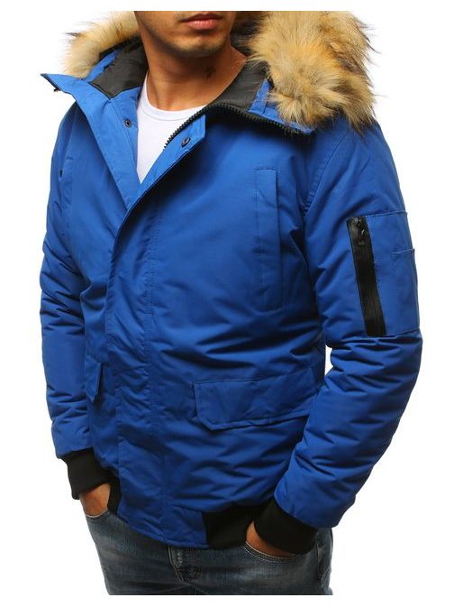 Kék téli szőrmés dzseki