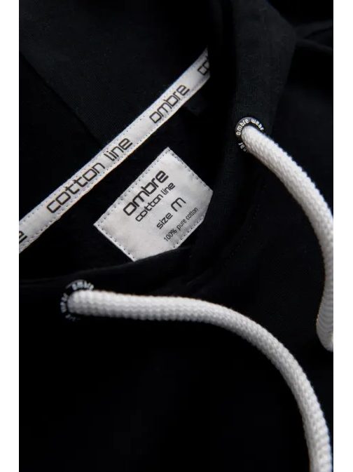 időtlen fekete kapucnis pulóver V5 SSBN-0177