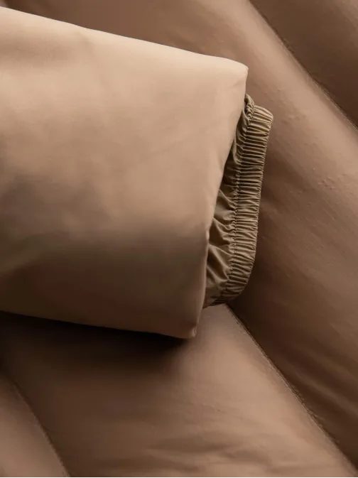 Vonzó bézs hosszú téli steppelt kabát V2 JALP-0165