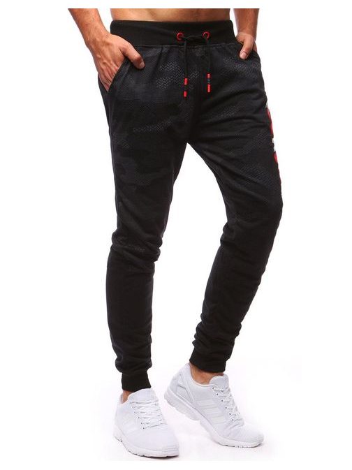 Trendi fekete terepmimtás melegítő nadrág