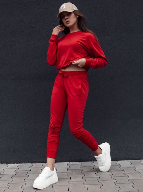 Stílusos piros női melegítő nadrág Relax Mode