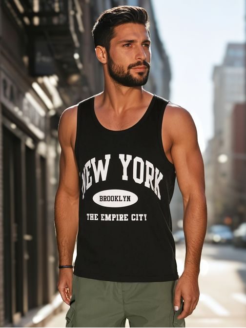 Fekete férfi tank top NY felirattal