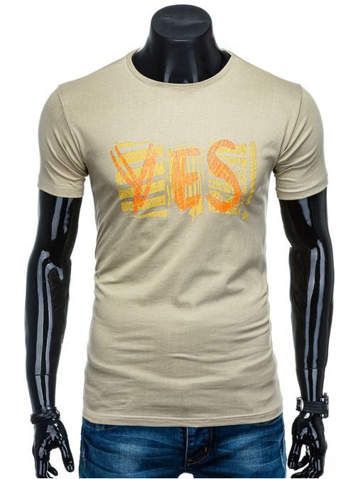 Bézs színű rövid ujjú póló Yes S1352