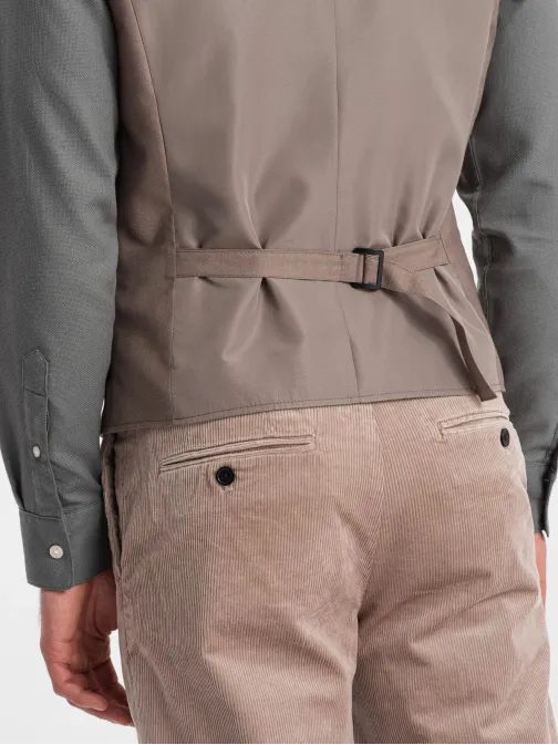Trendi bézs színű mellény V2 BLZV-0112