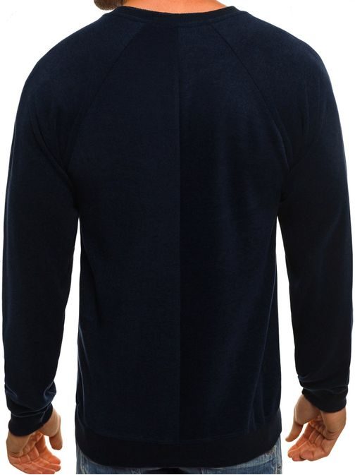 Divatos sötét kék sportos pulóver ZAZZONI 1151B