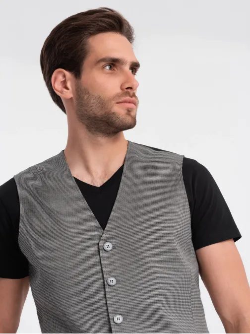 Egyedi elegáns szürke mellény V2 BLZV-0111