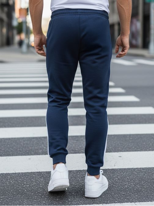 Férfi dizájner melegítőnadrág kék színben