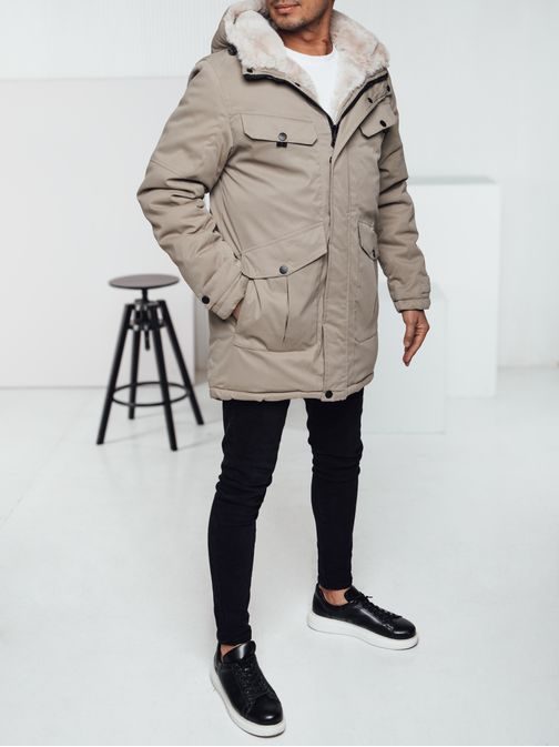 Meleg bézs férfi parka