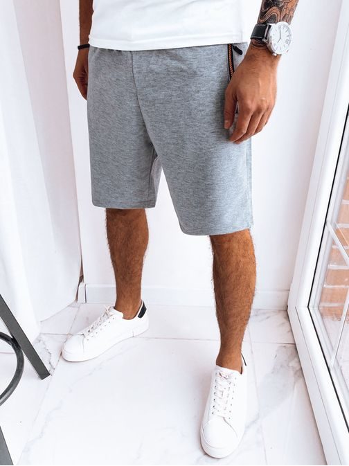 Szürke rövidnadrág cipzáras zsebekkel