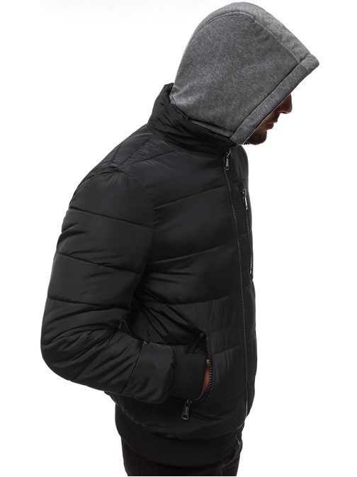 Kényelmes fekete téli dzseki JD/387Z