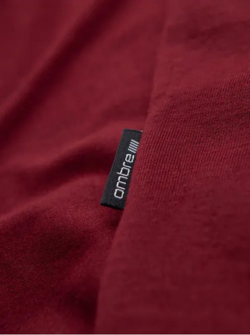 Basic pamut bordó V-nyakú póló V10 TSBS-0237