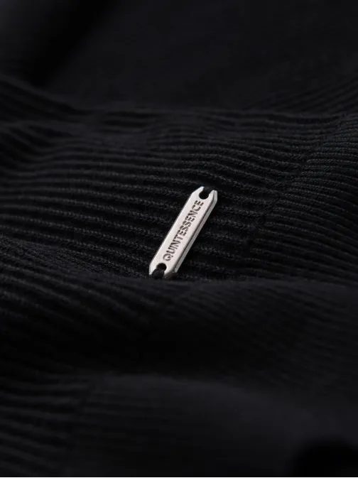 Modern fekete férfi gombos pulóver V2 SWSW-0182