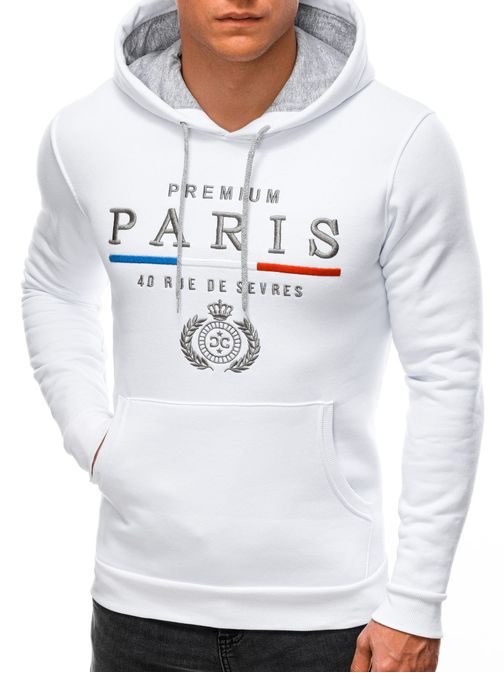 Fehér kapucnis pulóver Premium Paris B1380