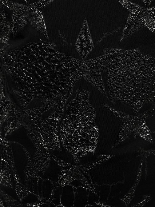 Divatos fekete mintás póló BREEZY 301