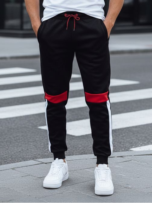 Férfi dizájner melegítőnadrág fekete színben