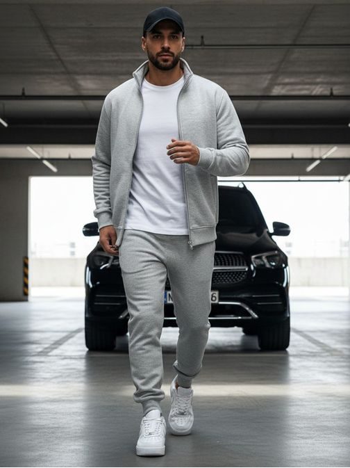 Stílusos halvány szürke melegítő felső