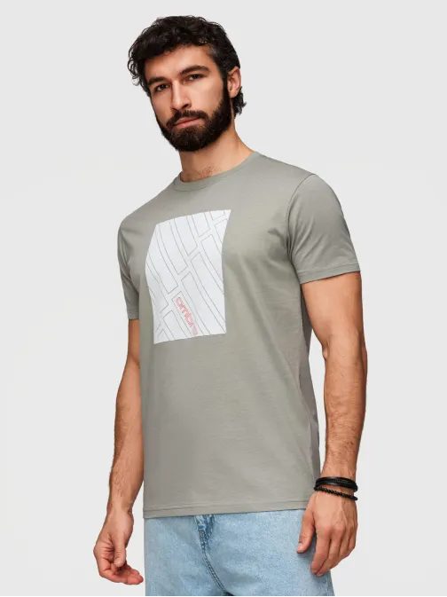 Szürke póló geometrikus mintával V3 TSPT-0259