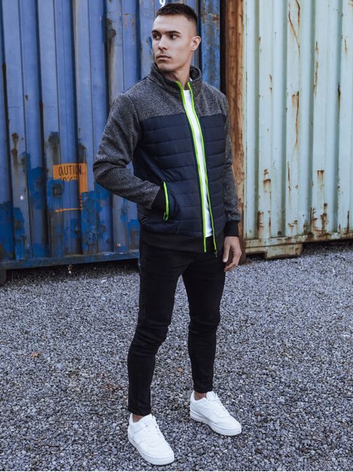 Modern steppelt kabát kék