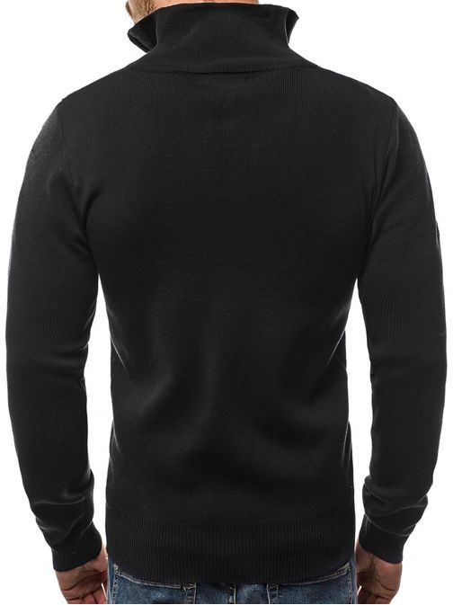 Fekete cipzáras pulóver HR/1878