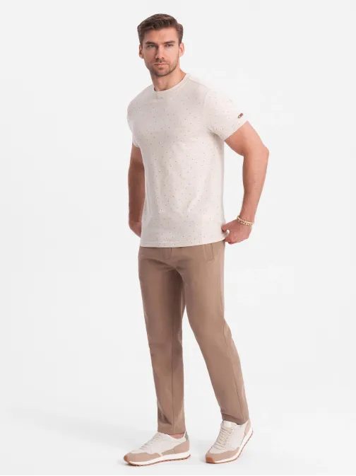 Érdekes barna melegítőnadrág V2 PABS-0206